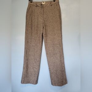 L.L.Bean Women's Herringbone Pants Size M Tall Brown